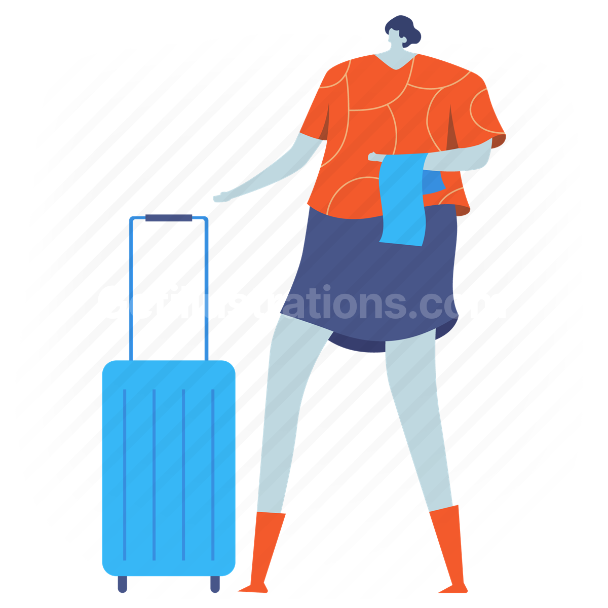 woman, people, person, luggage, baggage, suitcase, fabric